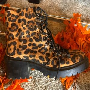 Leopard print boots